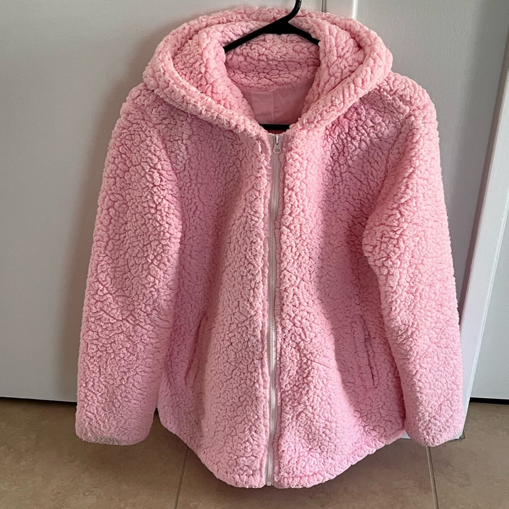Cozy Pink Sherpa Kids Jacket